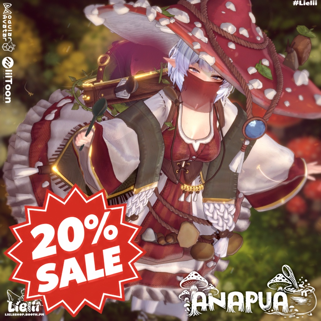📣SALE📣🍄 ANAPUA 🍃 【20avatar】~【ギミック付き衣装】