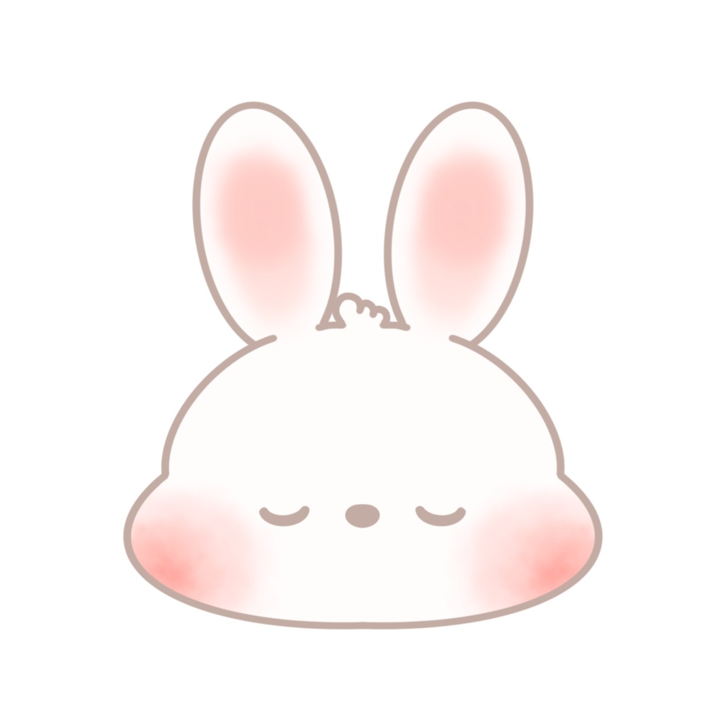 ぽてうさ 表情5点セット|ほっこり癒し系うさぎ素材(透過PNG)