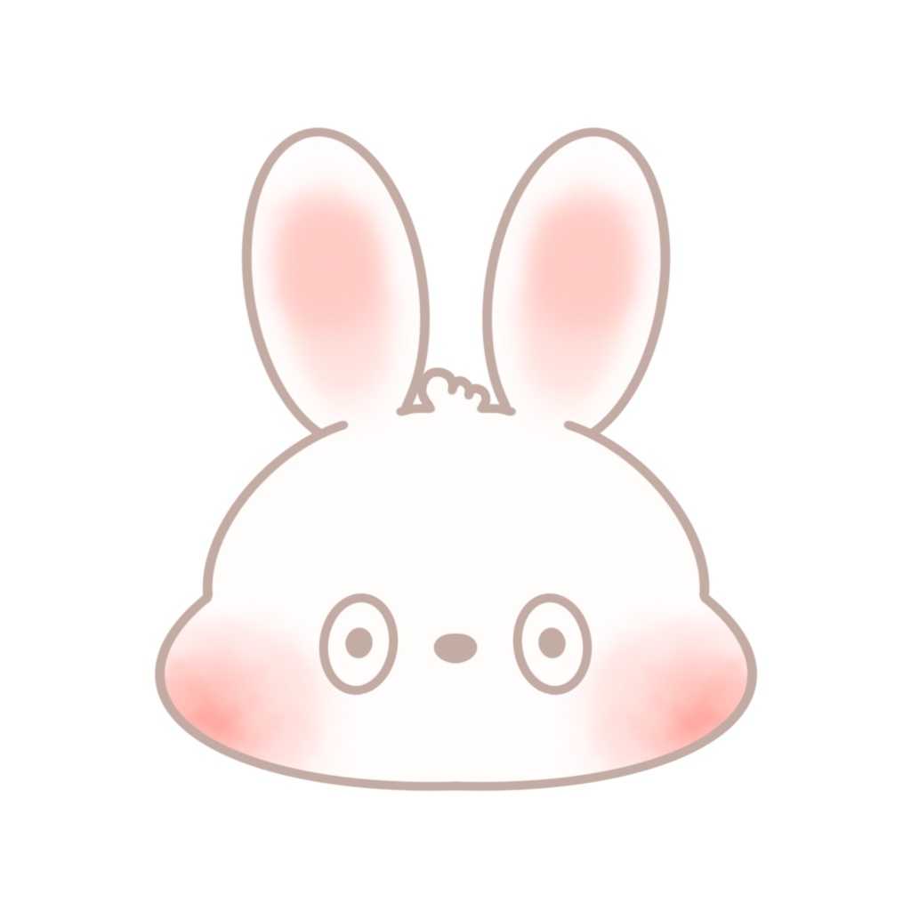 ぽてうさ 表情5点セット|ほっこり癒し系うさぎ素材(透過PNG)