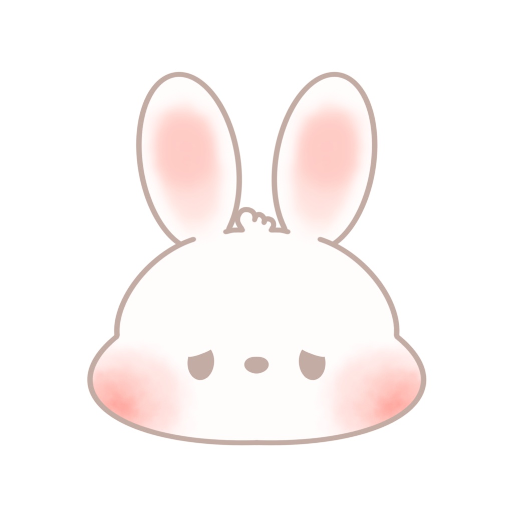 ぽてうさ 表情5点セット|ほっこり癒し系うさぎ素材(透過PNG)