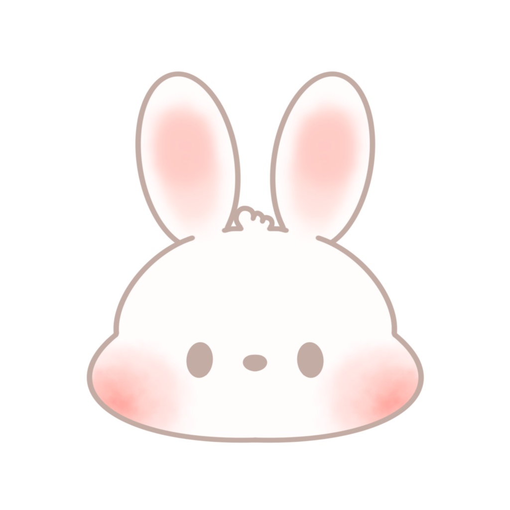 ぽてうさ 表情5点セット|ほっこり癒し系うさぎ素材(透過PNG)