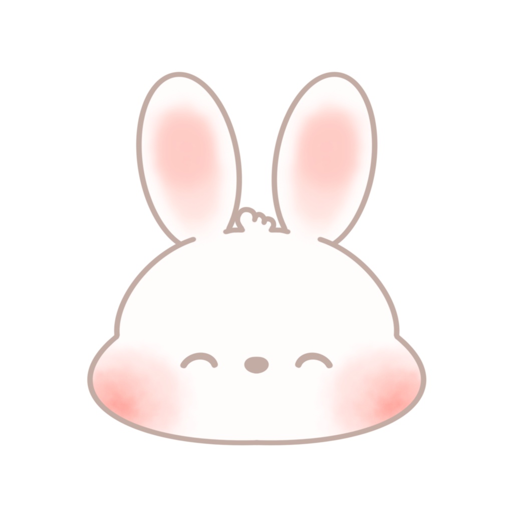 ぽてうさ 表情5点セット|ほっこり癒し系うさぎ素材(透過PNG)