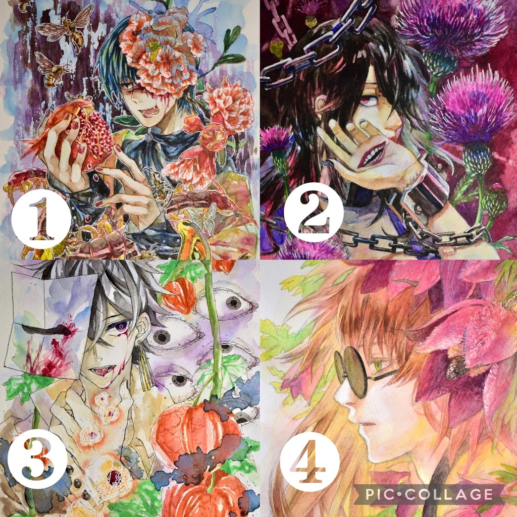 過去作水彩原画6種