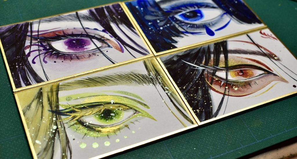 ミニ色紙「麗眼-れいがん-」シリーズ4種