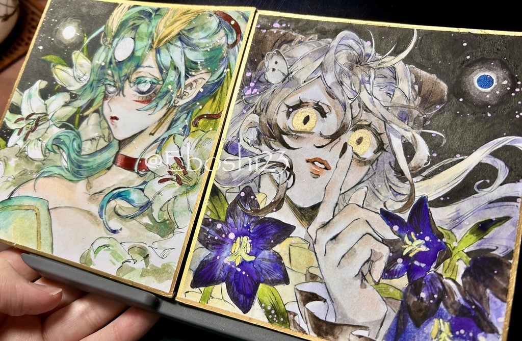 ミニ色紙「白百合の女神」