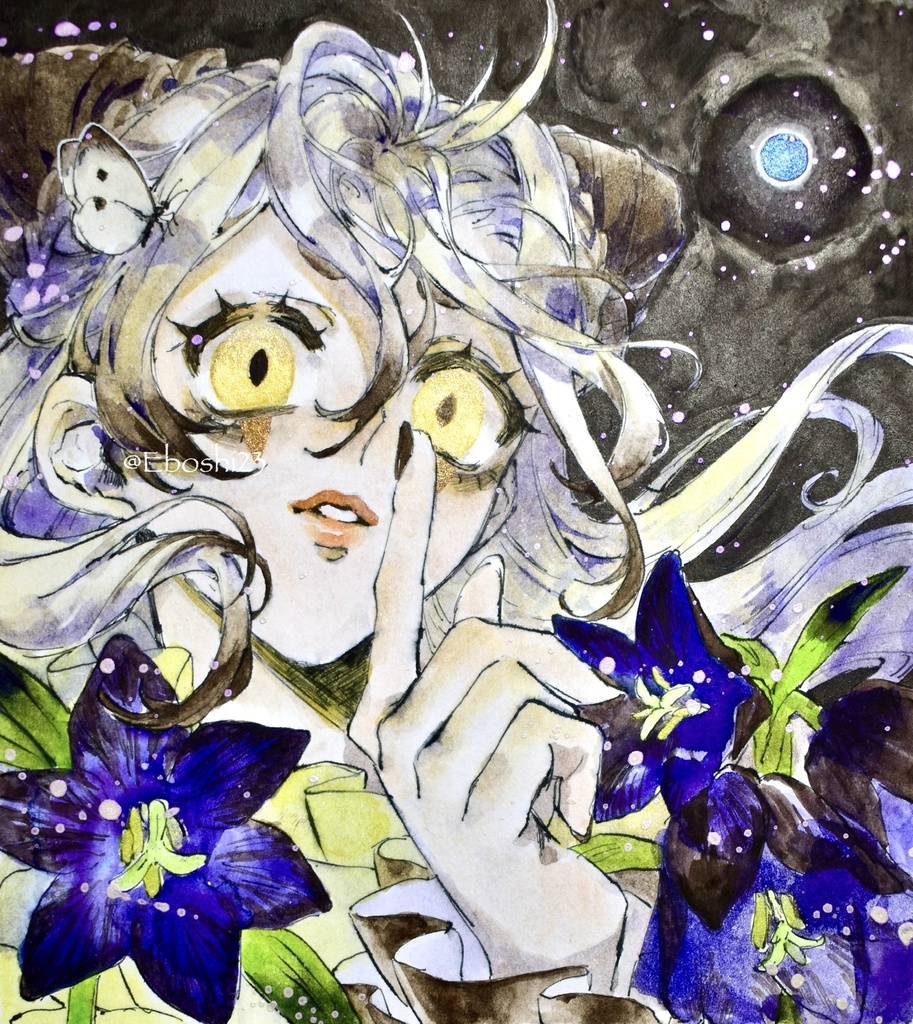 ミニ色紙「黒百合の姫」