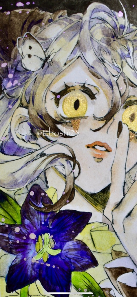 ミニ色紙「黒百合の姫」