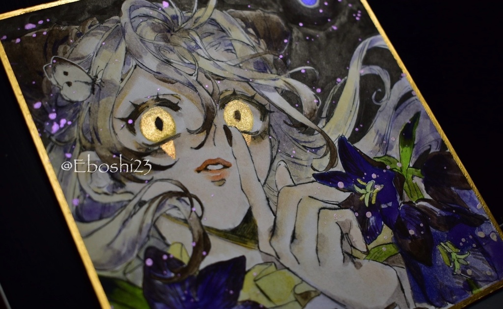 ミニ色紙「黒百合の姫」