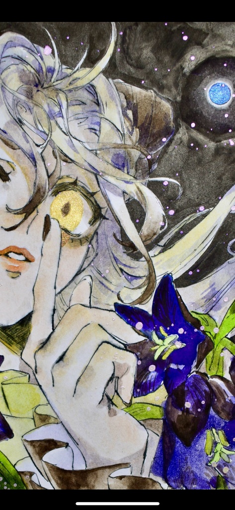 ミニ色紙「黒百合の姫」