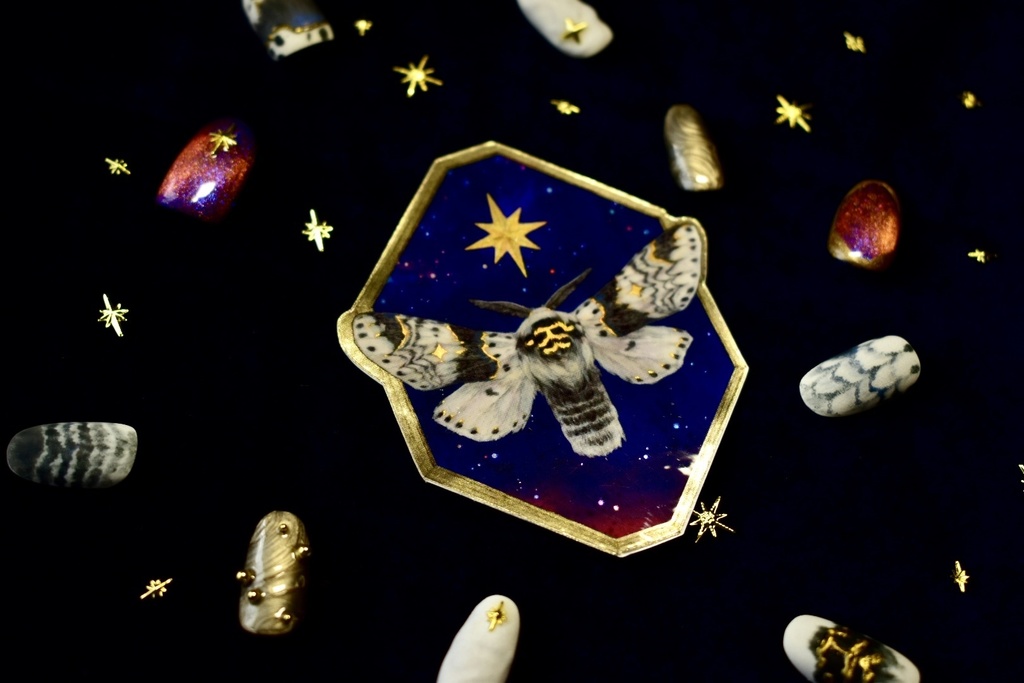 ネイルチップ「星の模様の蛾」受注生産