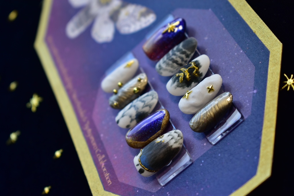 ネイルチップ「星の模様の蛾」受注生産