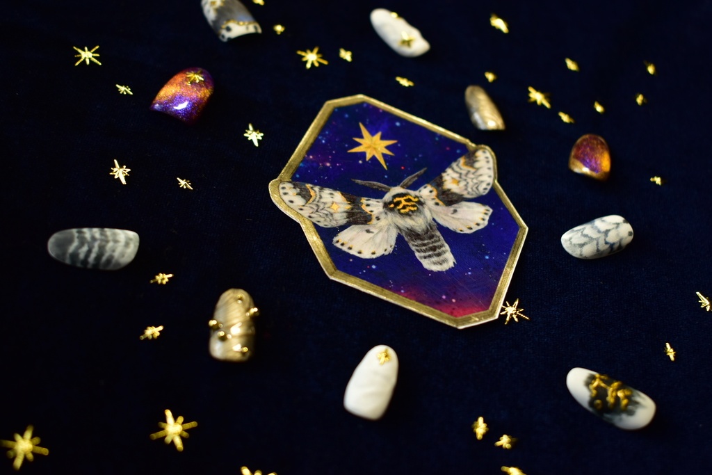 ネイルチップ「星の模様の蛾」受注生産