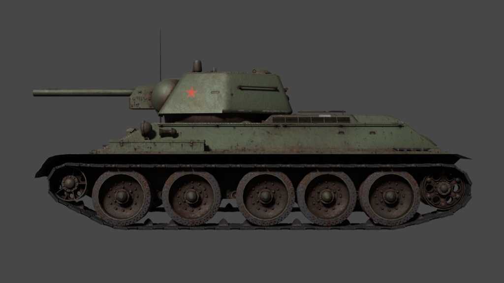 T-34 1942年型 3Dモデル