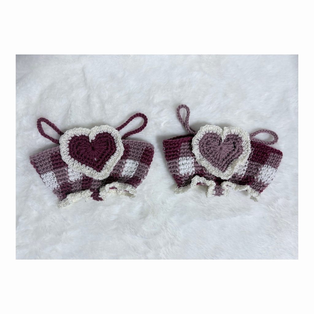 【2個セット】ぎんがむちぇっく な さろぺっと（Wine red × Rosy pink）