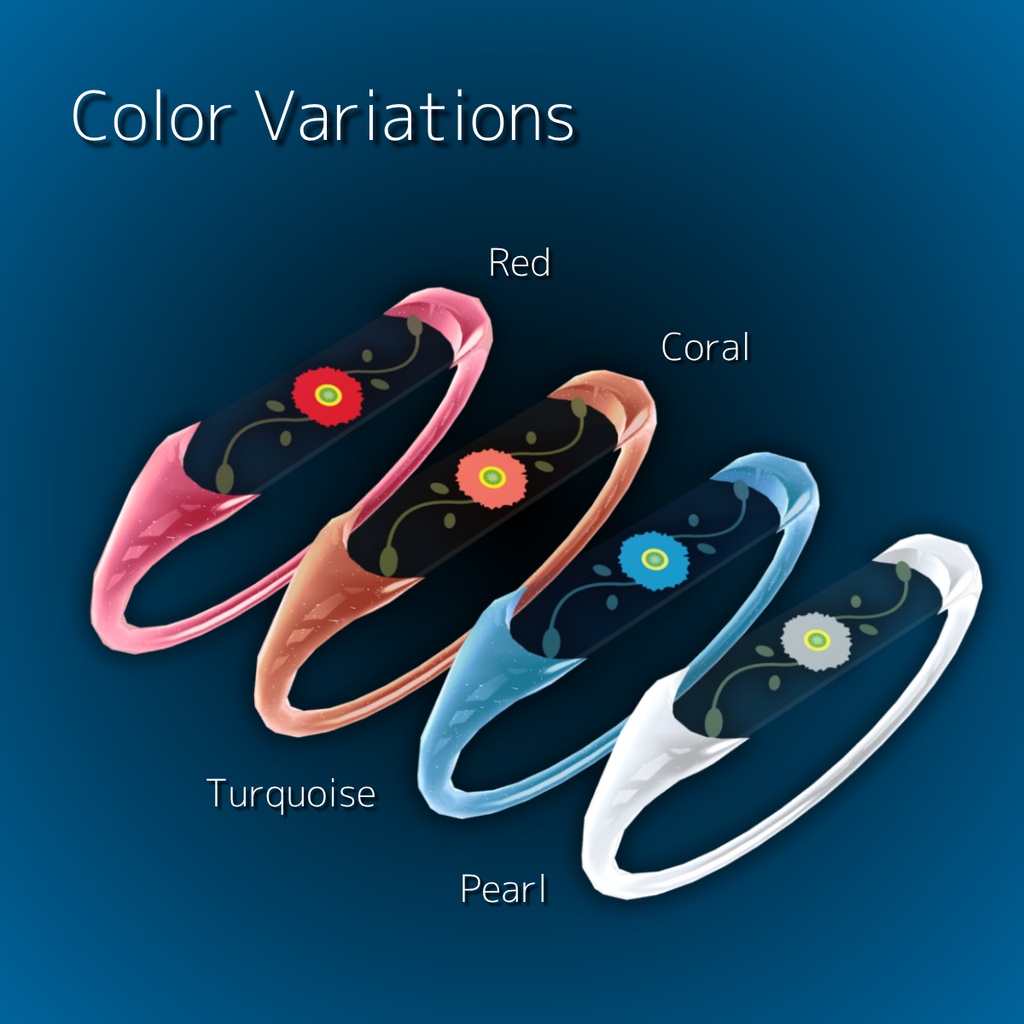 【VRChat対応・MA対応】Poppy Motif Bracelet/ポピーモチーフブレスレット