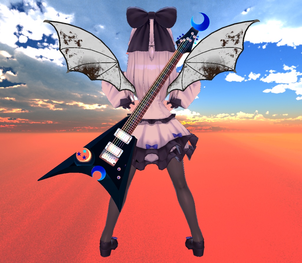 【アバターアクセサリ推奨】 Electric guitar Blue Moon Striker 【3Dモデル】