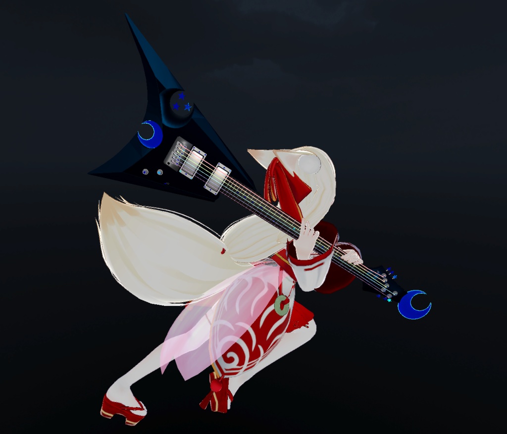 【アバターアクセサリ推奨】 Electric guitar Blue Moon Striker 【3Dモデル】