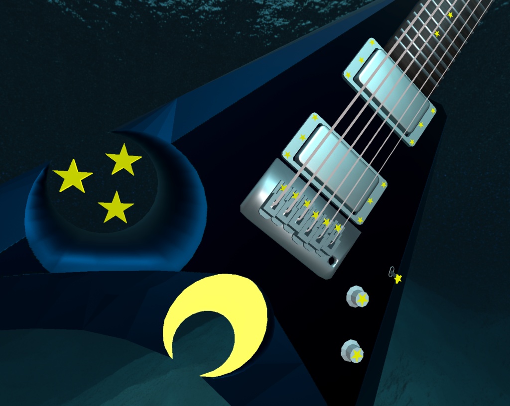 【アバターアクセサリ推奨】 Electric guitar Blue Moon Striker 【3Dモデル】