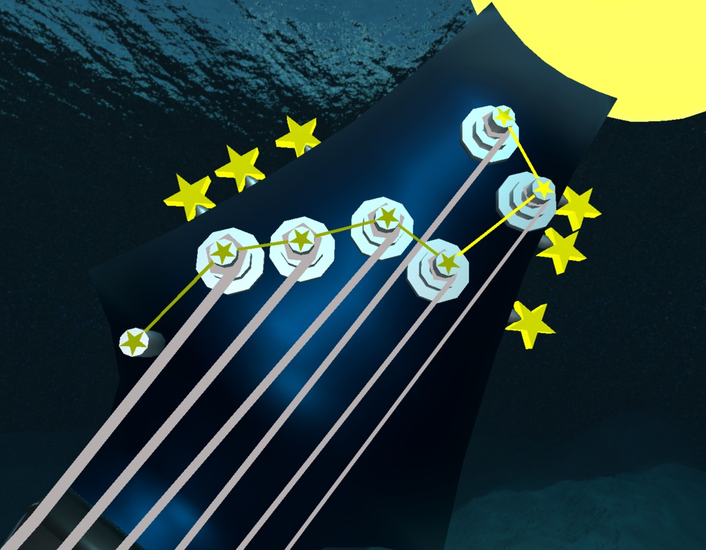 【アバターアクセサリ推奨】 Electric guitar Blue Moon Striker 【3Dモデル】