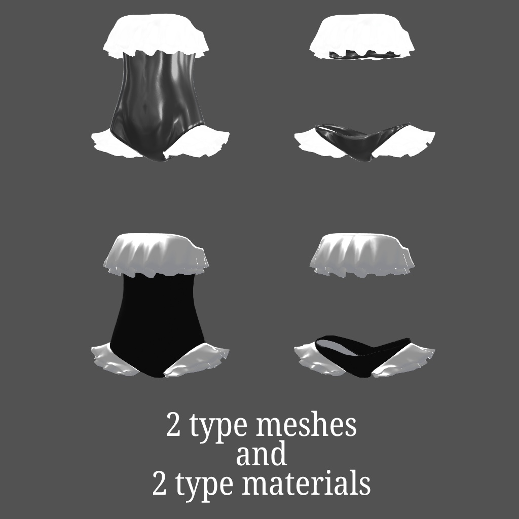【VRChat推奨】ひらひら水着(アルセアちゃん対応追加衣装)