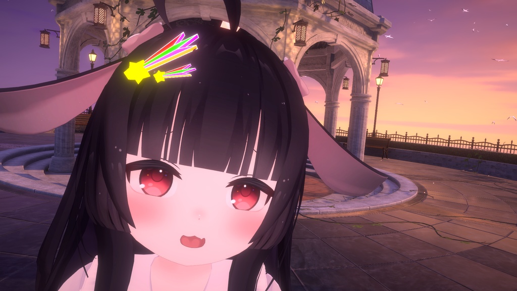 【VRchat向け】流れ星のヘアピン【3Dモデル】