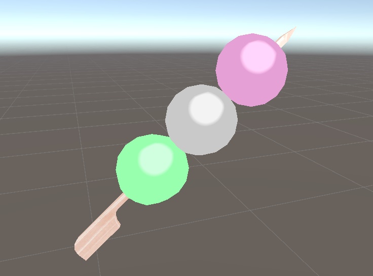 【VRchat向け】Dango - 三色団子アクセサリー【3Dモデル】