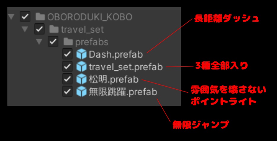 【VRChatアバター用ギミック】朧月工房トラベルセット