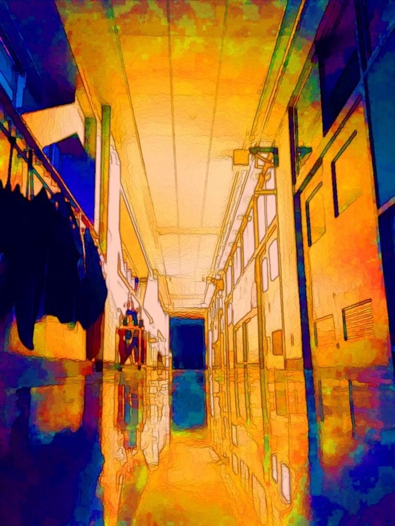 部活終わりの廊下 パーカー