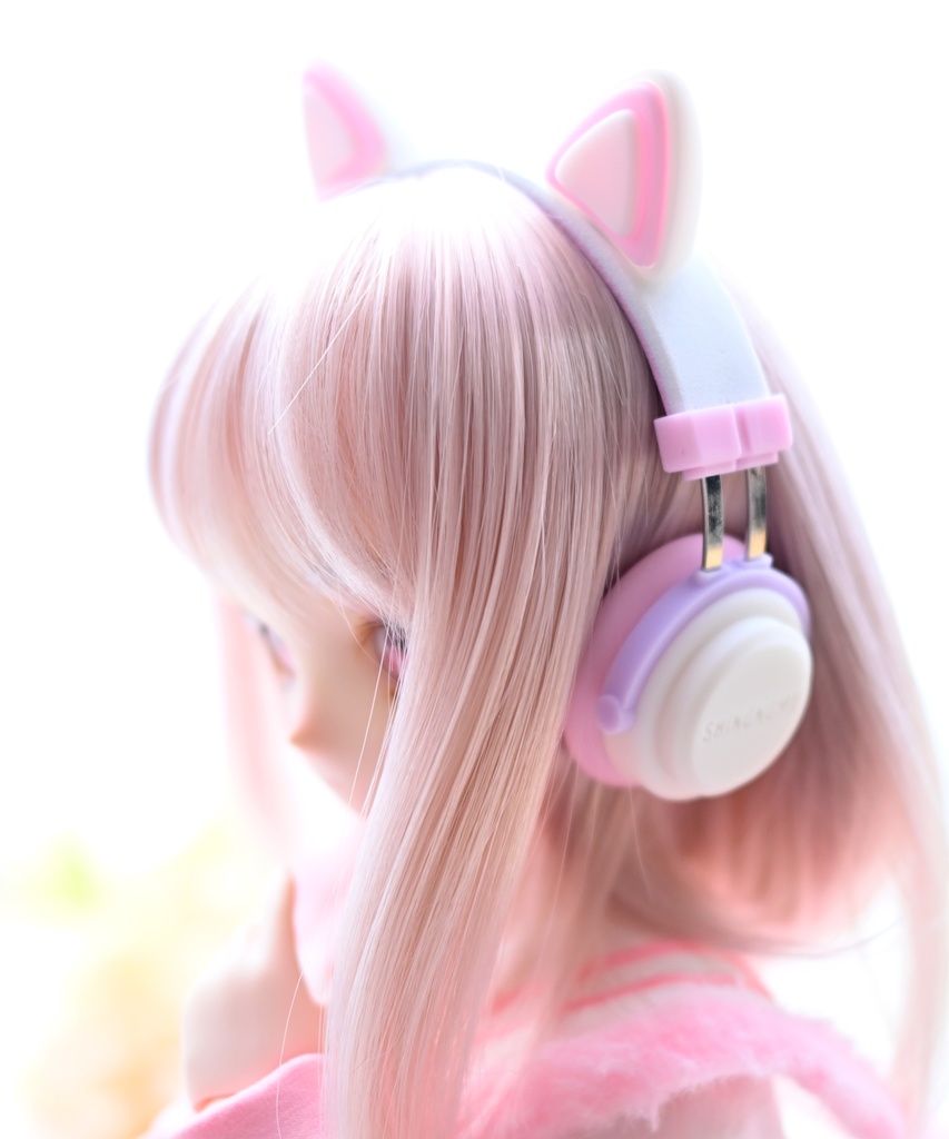 ドール用 ヘッドホン 1/3サイズ【スノーカラー】
