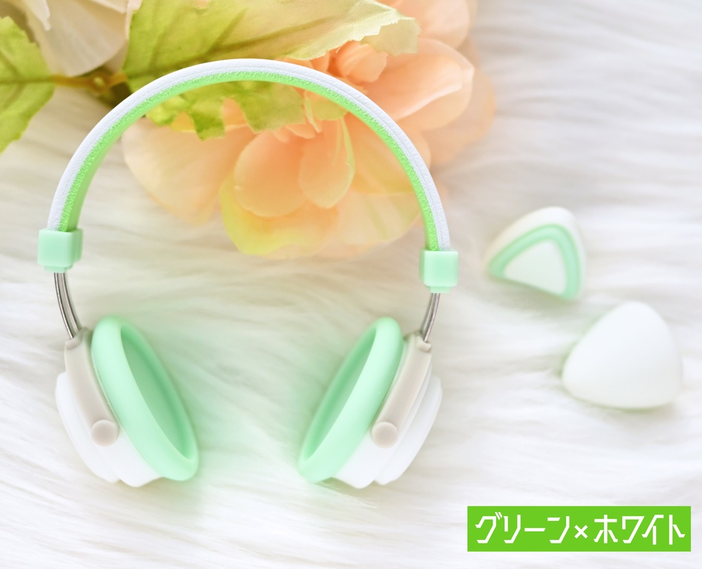 ドール用 ヘッドホン 1/3サイズ【スノーカラー】