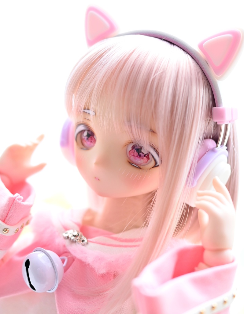 ドール用 ヘッドホン 1/3サイズ【スノーカラー】