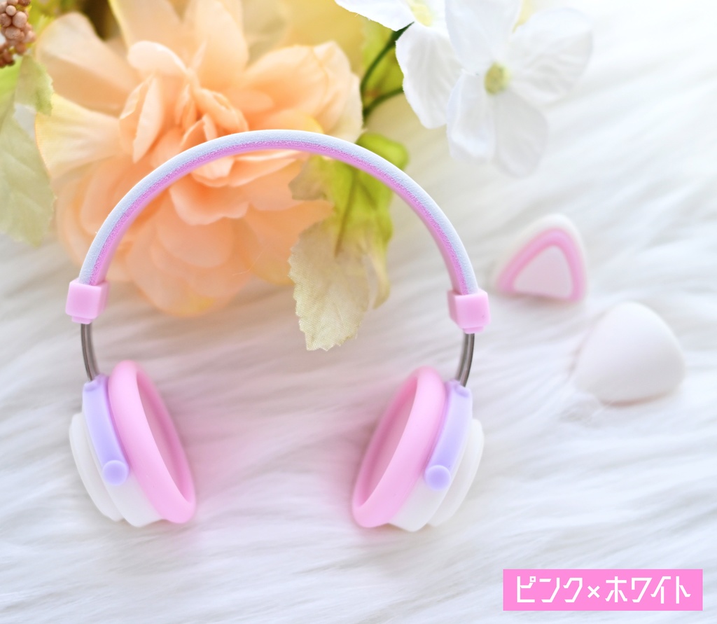 ドール用 ヘッドホン 1/3サイズ【スノーカラー】