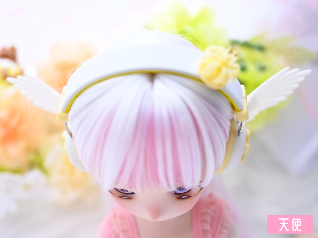 ドール用 ヘッドホン型飾り翼 1/3サイズ【天使と悪魔】