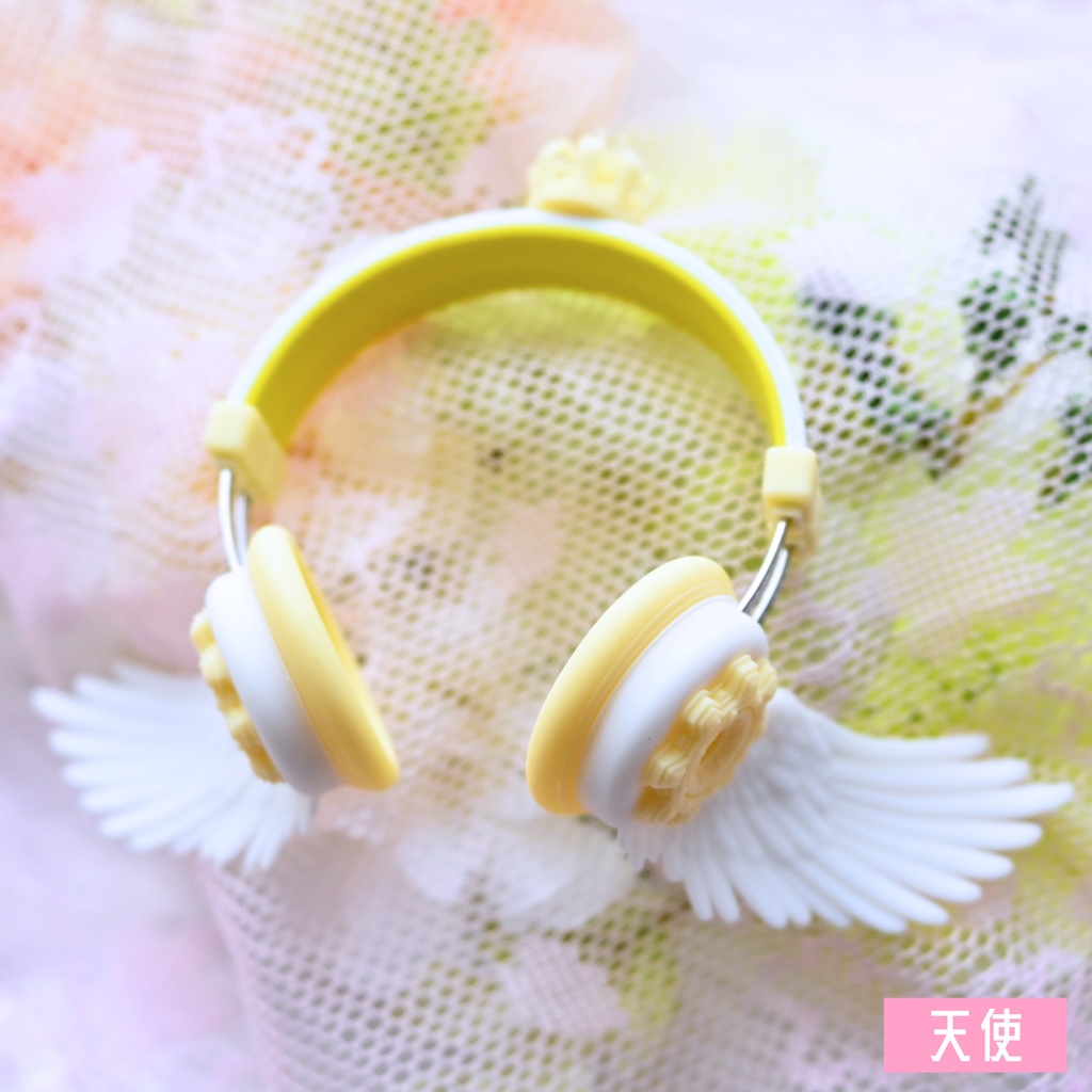 ドール用 ヘッドホン型飾り翼 1/3サイズ【天使と悪魔】