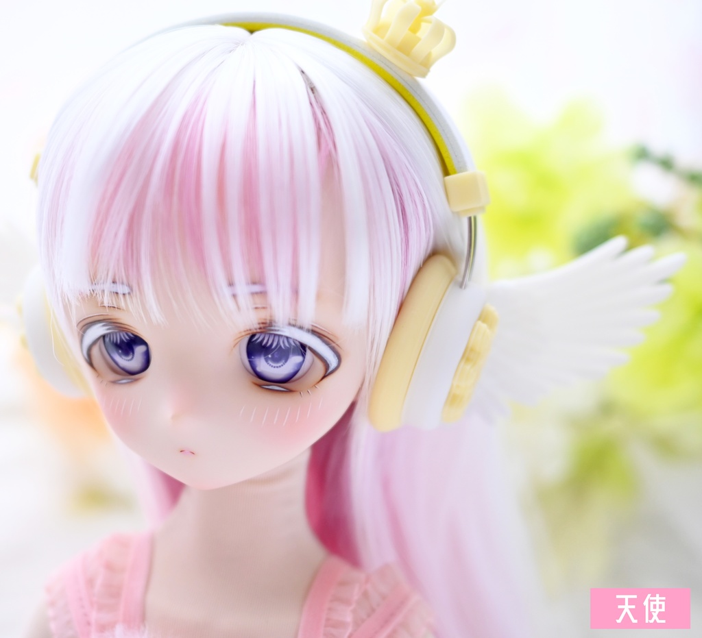 ドール用 ヘッドホン型飾り翼 1/3サイズ【天使と悪魔】