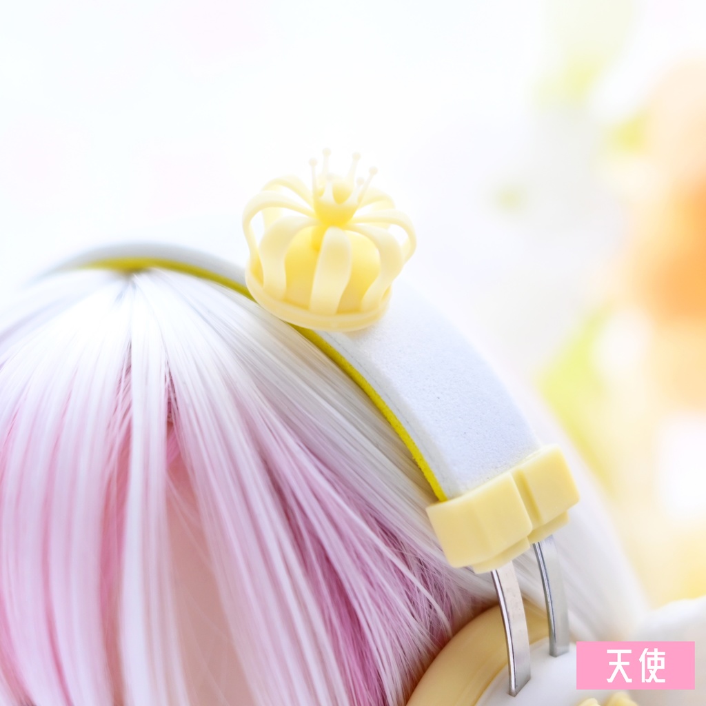 ドール用 ヘッドホン型飾り翼 1/3サイズ【天使と悪魔】