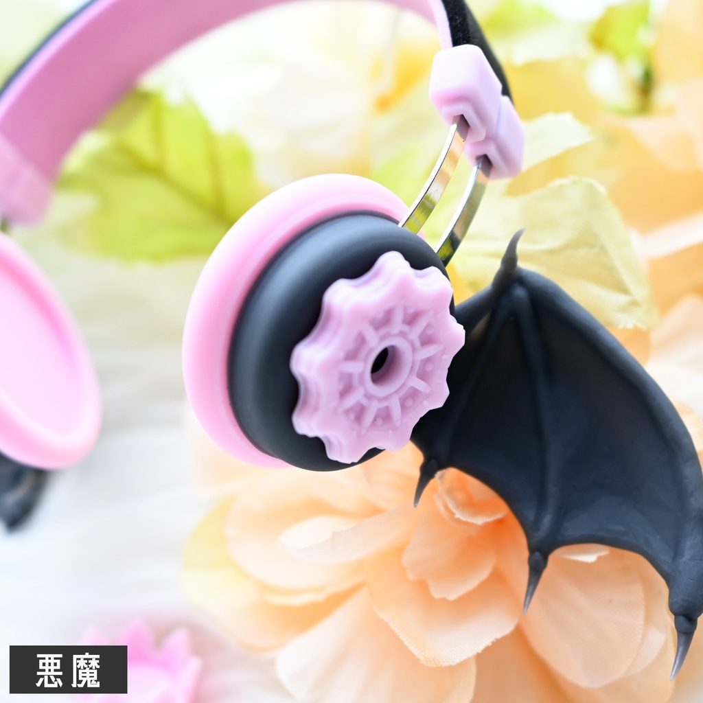 ドール用 ヘッドホン型飾り翼 1/3サイズ【天使と悪魔】