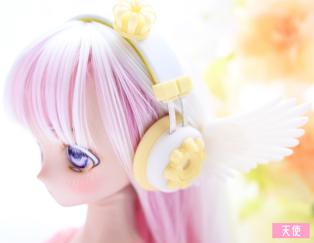 ドール用 ヘッドホン型飾り翼 1/3サイズ【天使と悪魔】