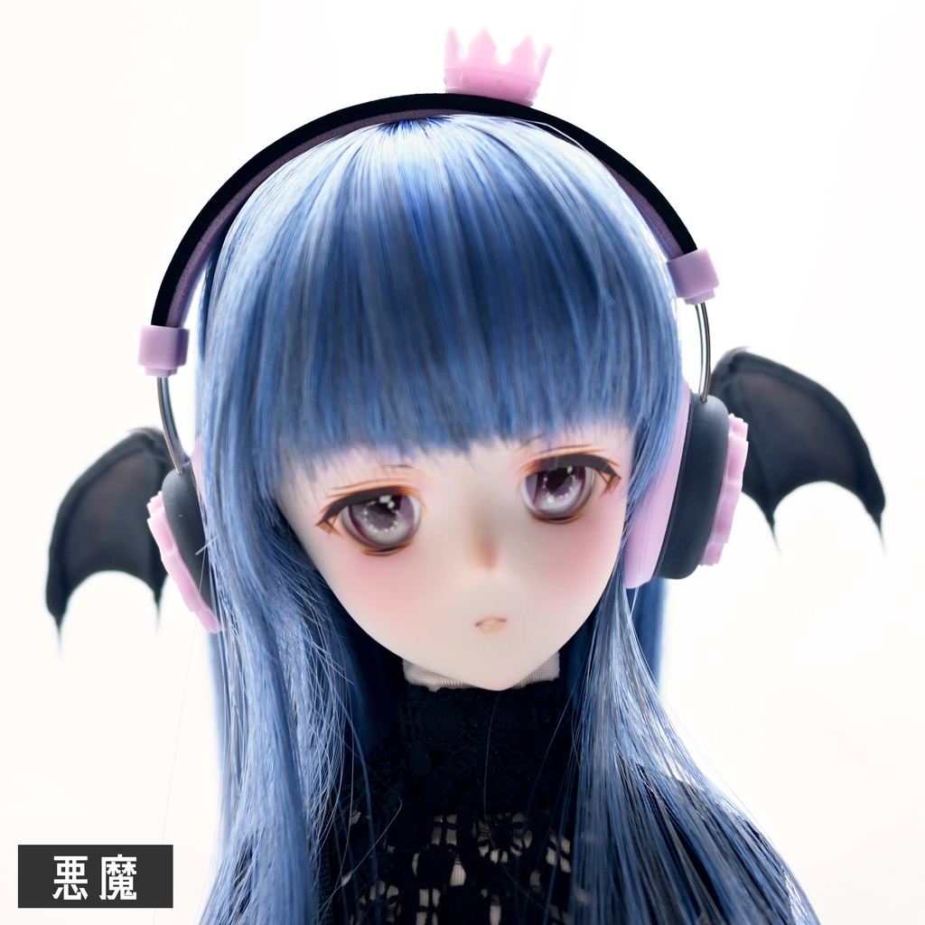 ドール用 ヘッドホン型飾り翼 1/3サイズ【天使と悪魔】