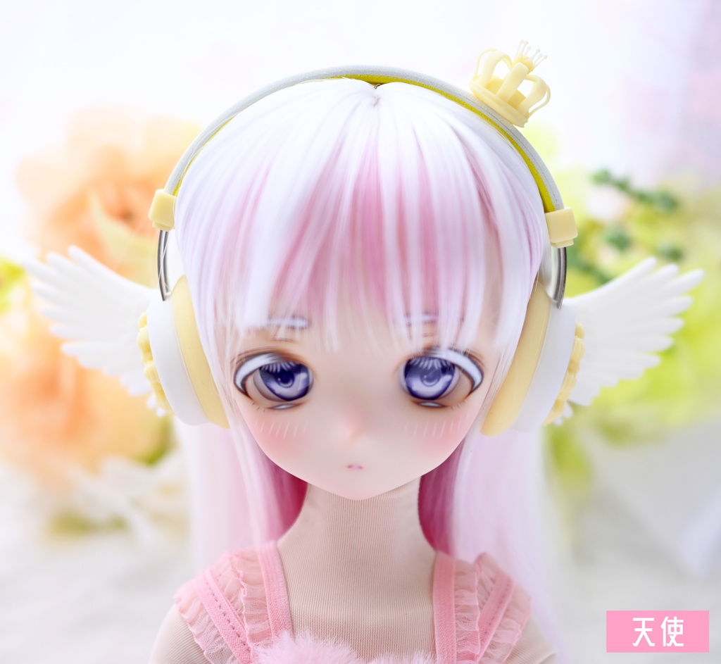 ドール用 ヘッドホン型飾り翼 1/3サイズ【天使と悪魔】