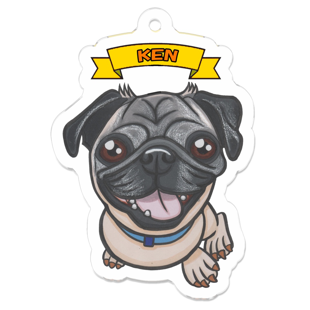 パグの『拳くん』のキーホルダー