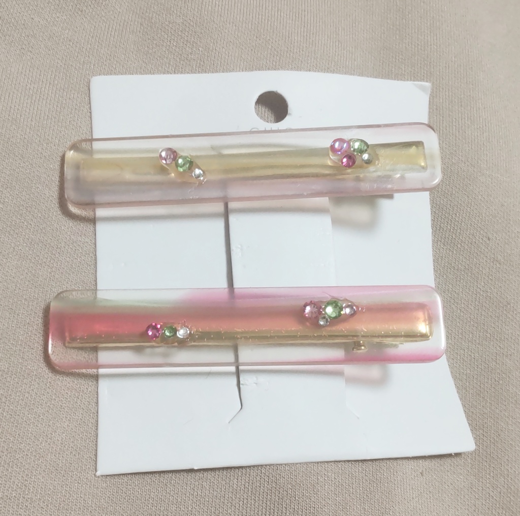 3 ヘアピン クリアピンク