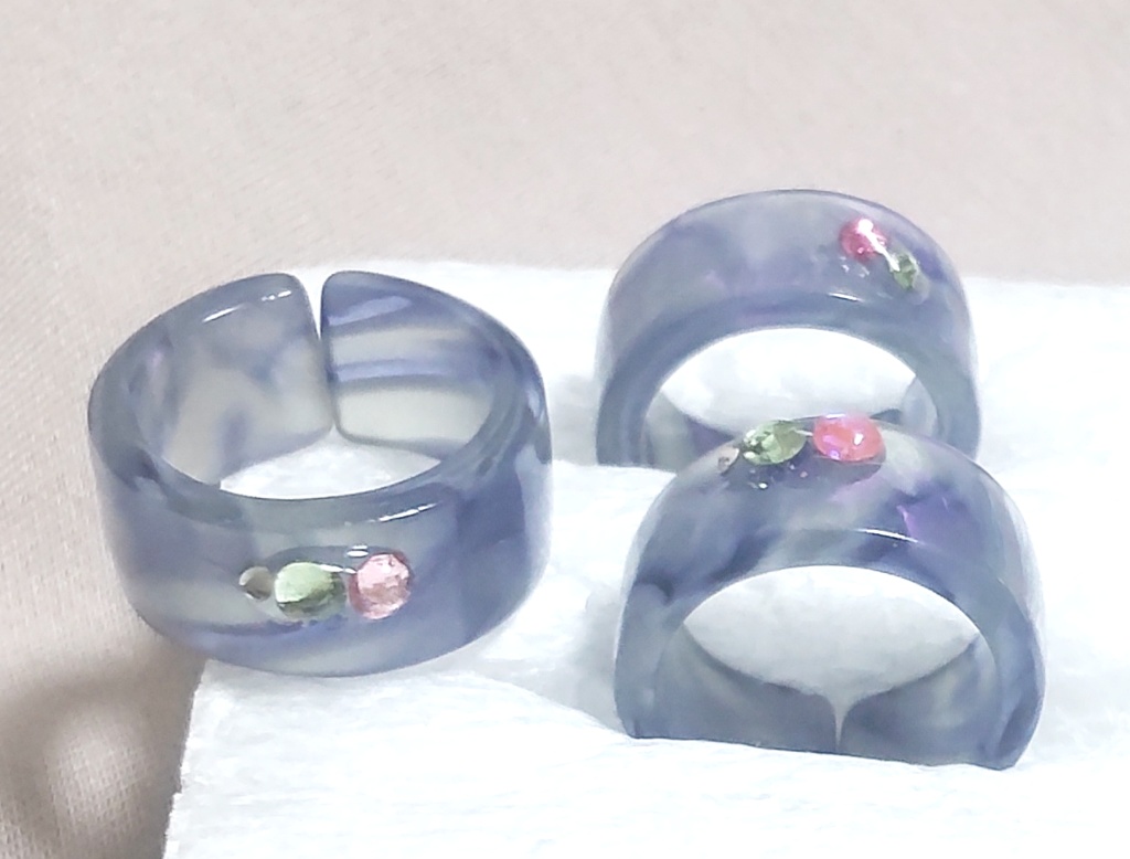 41 ブルー パープル系 アクリルリング