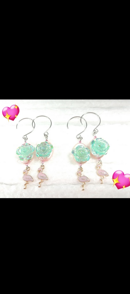 🌹の🦩🐊イヤリング ピアス