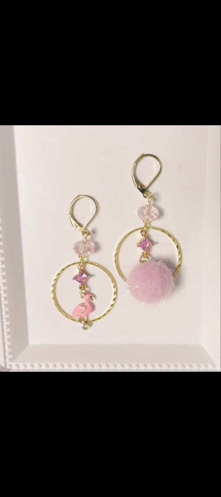 モフモフと🦩🐊のイヤリング ピアス