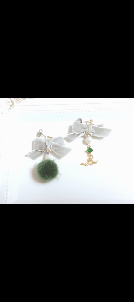 ベルベット🎀 🐊とモフモフのイヤリング ピアス