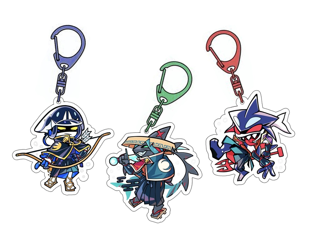 アクリルキーホルダー〈ユヅノ、サカマタ、イトマキ〉