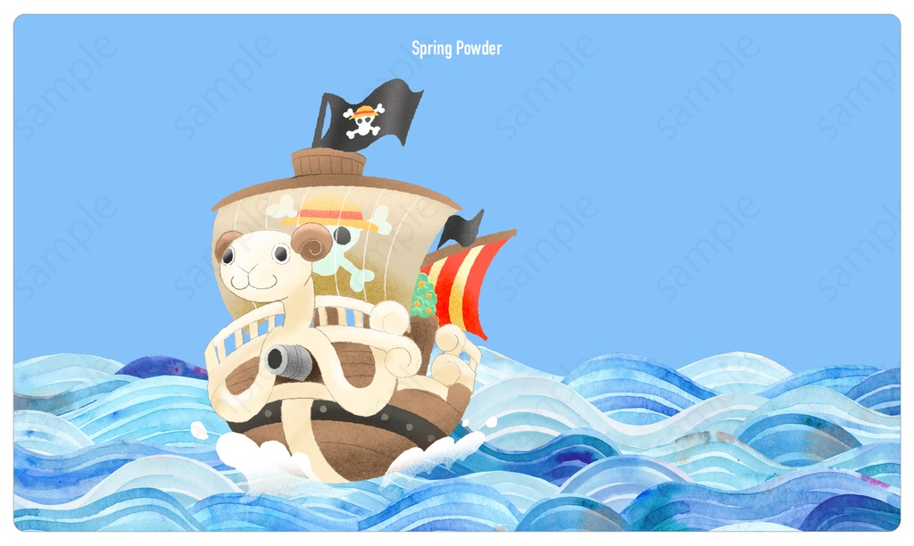 ひつじの船（海）　プレイマット