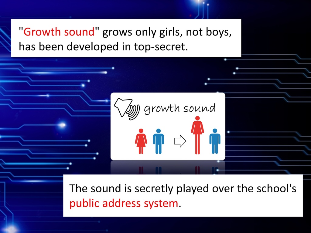 Outgrowing only girls, Overtake boys, Growth sound in the classroom(pdf, jpeg, mp4)