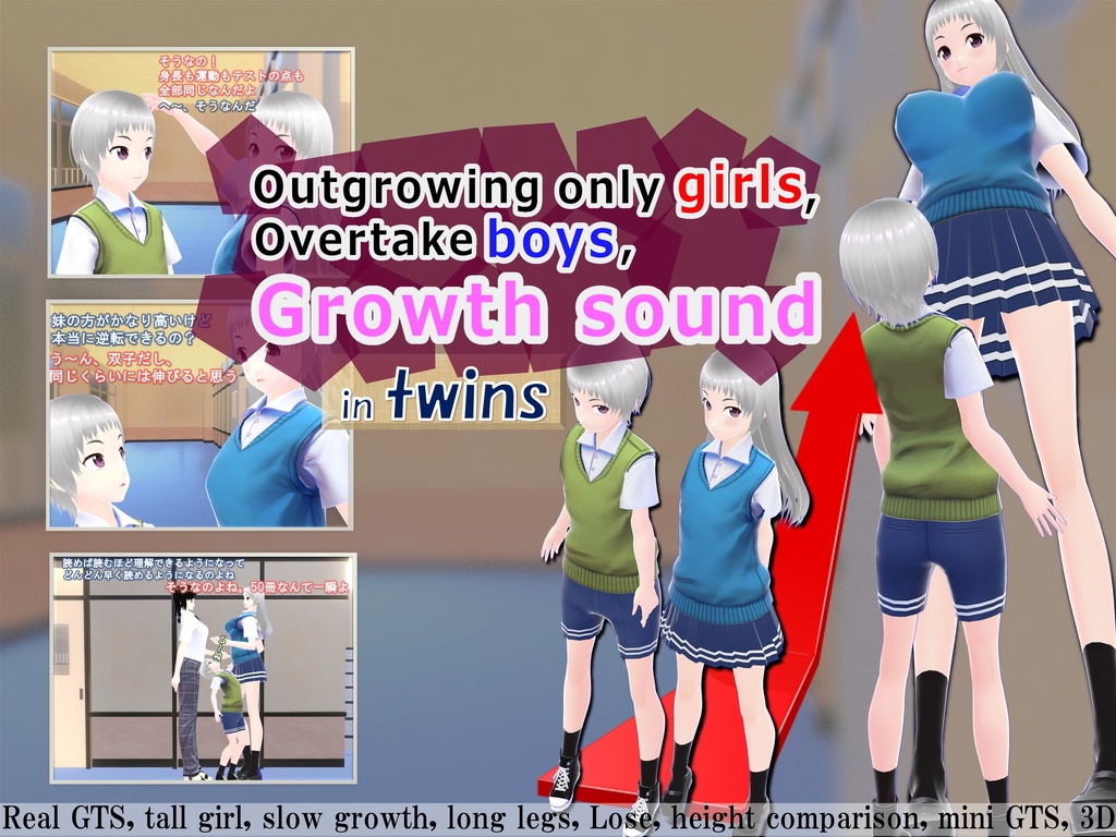 Outgrowing only girls, Overtake boys, Growth sound in twins(pdf, jpg, mp4)